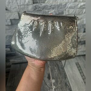 Vintage Retro   Silver Mesh Cocktail Party  purse handbag Shoulder Bag